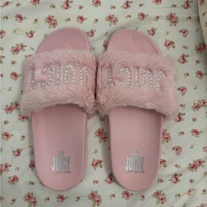 Juicy Couture Blush Furry Slides